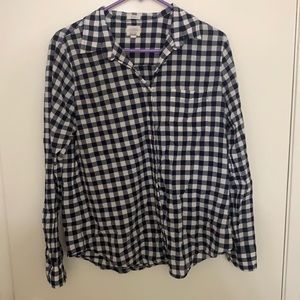 Button Down Plaid Blouse